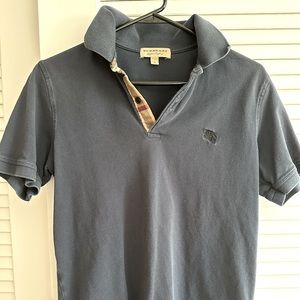 Burberry London Shirt Men's M Navy Short Sleeve Classic Polo